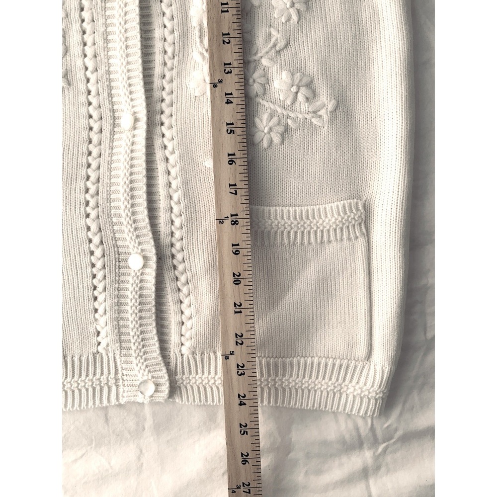 Cream Embroidered Sweater Vest OS Cottagecore Grandma Chic Preppy Cozy Layering - Picture 14 of 15